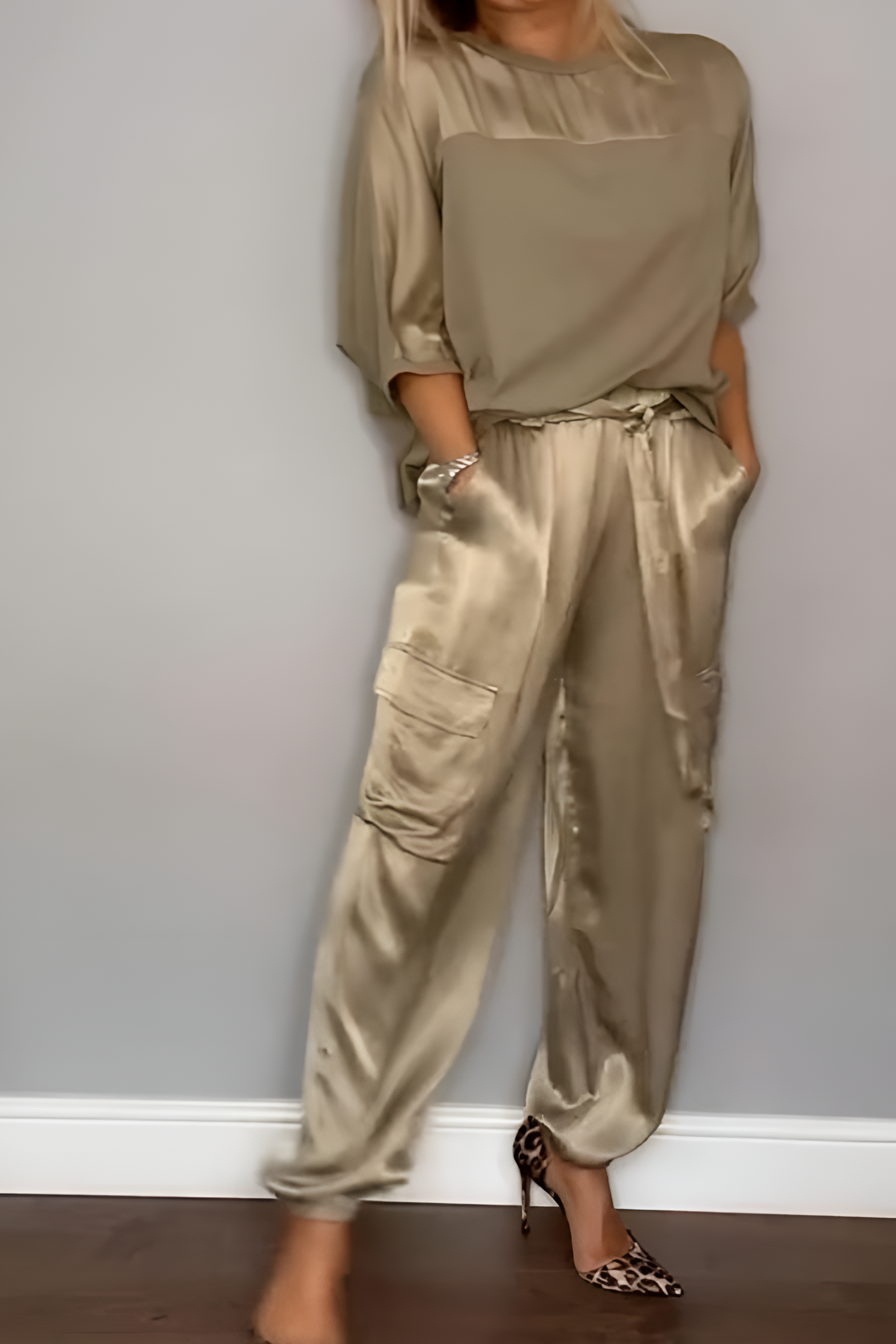Women's Cargo Two Piece Lounge Set - Casual Chic