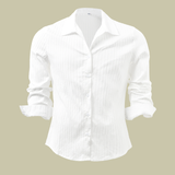 Men's Button Down Shirt Vertical Ribbed Slim Fit - Vacation Wear