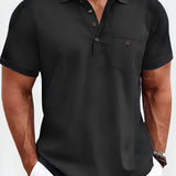 Men's Polo Shirt Buttoned Pocket - Summer Wear