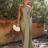Women's One Shoulder Side Slit Maxi Dress - Wedding Guest