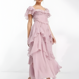 Women's Ruffle Tiered Maxi Dress - Special Occasion