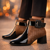 Womens Buckle Quilted Ankle Boots - Evening Wear
