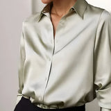 Women’s Long Sleeve Button Down Blouse - Casual Office Wear