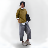 Women's Crewneck Knit Sweater - Casual Daily Wear