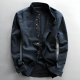Men's Slim Fit Mandarin Collar Shirt - Casual Casual Wear