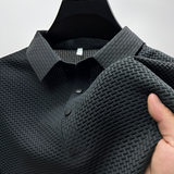 Men's Waffle Textured Polo Shirt - Business Casual