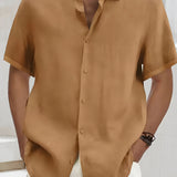 Men's Button Down Collared Shirt - Summer Casual Wear