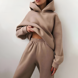 Women's Oversized Hooded Jogger Set - Casual Loungewear