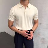 Men's Slim Fit Knitted Polo Shirt - Smart Casual Wear