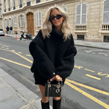 Women's Oversized Chunky Knit Sweater - Casual Winter Wear