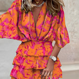 Women's Half Sleeve Mini Dress - Summer Beach Wear