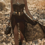 Women's Corset Maxi Dress - Evening Wear