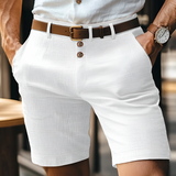 Men's Slim Fit Button Detail Shorts - Casual Summer Wear