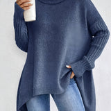 Women’s Turtleneck Loose Sweater - Casual Winter Wear