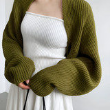 Women's Ribbed Knit Shrug Sweater - Casual Wear
