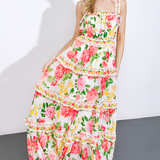 Women's Floral Tiered Maxi Dress - Summer Garden Party
