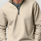 Men’s Quarter Zip Collar Sweatshirt - Casual Winter Wear