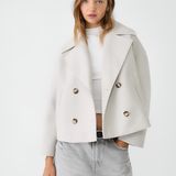 Women's Double Breasted Pea Coat - Casual Chic