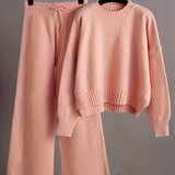 Women's Knit Wide Leg Sweater Set - Casual Loungewear