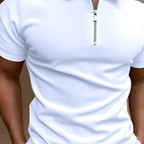 Men's Quarter-Zip Polo Shirt - Casual Wear