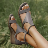 Women's Open Toe Wedge Heel Sandals - Casual Summer Wear