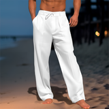 Men's Drawstring Wide Leg Trousers - Beach Wear