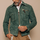 Men's Slim Fit Suede Harrington Jacket - Casual Wear