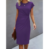 Women's Ruched Side Sheath Dress - Office Wear