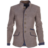 Women's Stand Collar Contrast Trim Blazer - Smart Casual