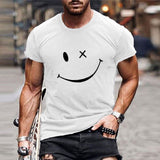 Men's Graphic T-Shirt Smiley Face Short Sleeve - Streetwear
