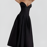 Women's Strapless Corset Midi Dress - Special Occasion