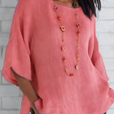 Women's Oversized Boxy Blouse - Casual Summer Wear