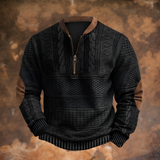 Men's Quarter Zip Pullover Sweater - Casual Wear
