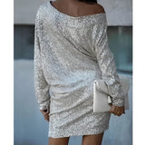 Women's Mini Dress Sequin One Shoulder - Cocktail Party