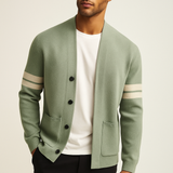 Men's Cardigan Sleeve Stripes - Casual Smart Wear