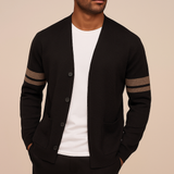 Men's Cardigan Sleeve Stripes - Casual Smart Wear