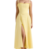 Women's Strapless Corset Midi Dress - Special Occasion