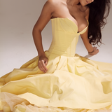 Women's Strapless Corset Midi Dress - Special Occasion