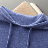 Men's Knit Hoodie Drawstring Ribbed Trim - Casual Loungewear