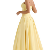 Women's Strapless Corset Midi Dress - Special Occasion