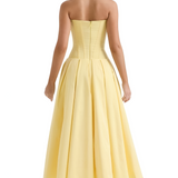 Women's Strapless Corset Midi Dress - Special Occasion