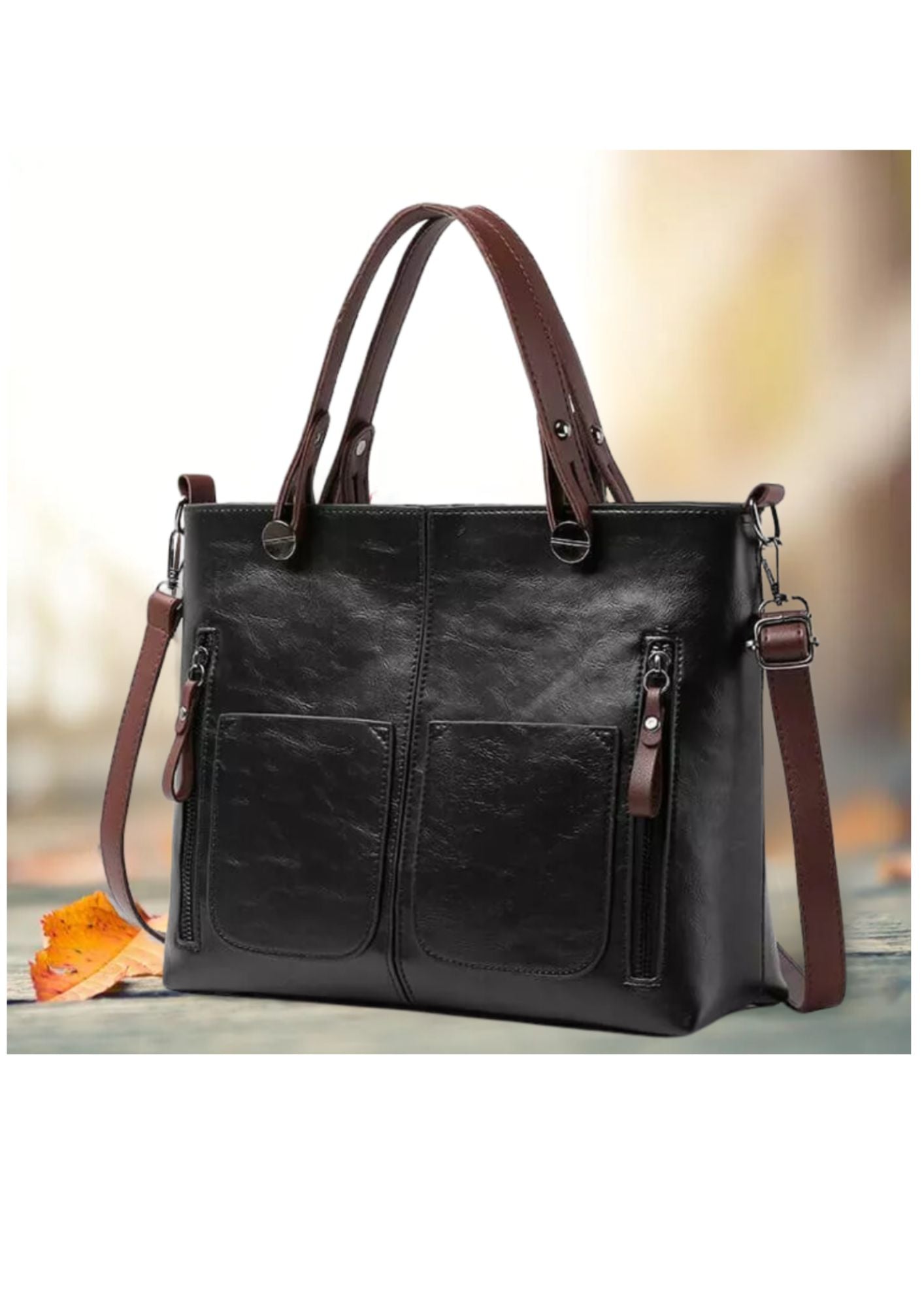 Women's Leather Shoulder Bag - Elegant Classic