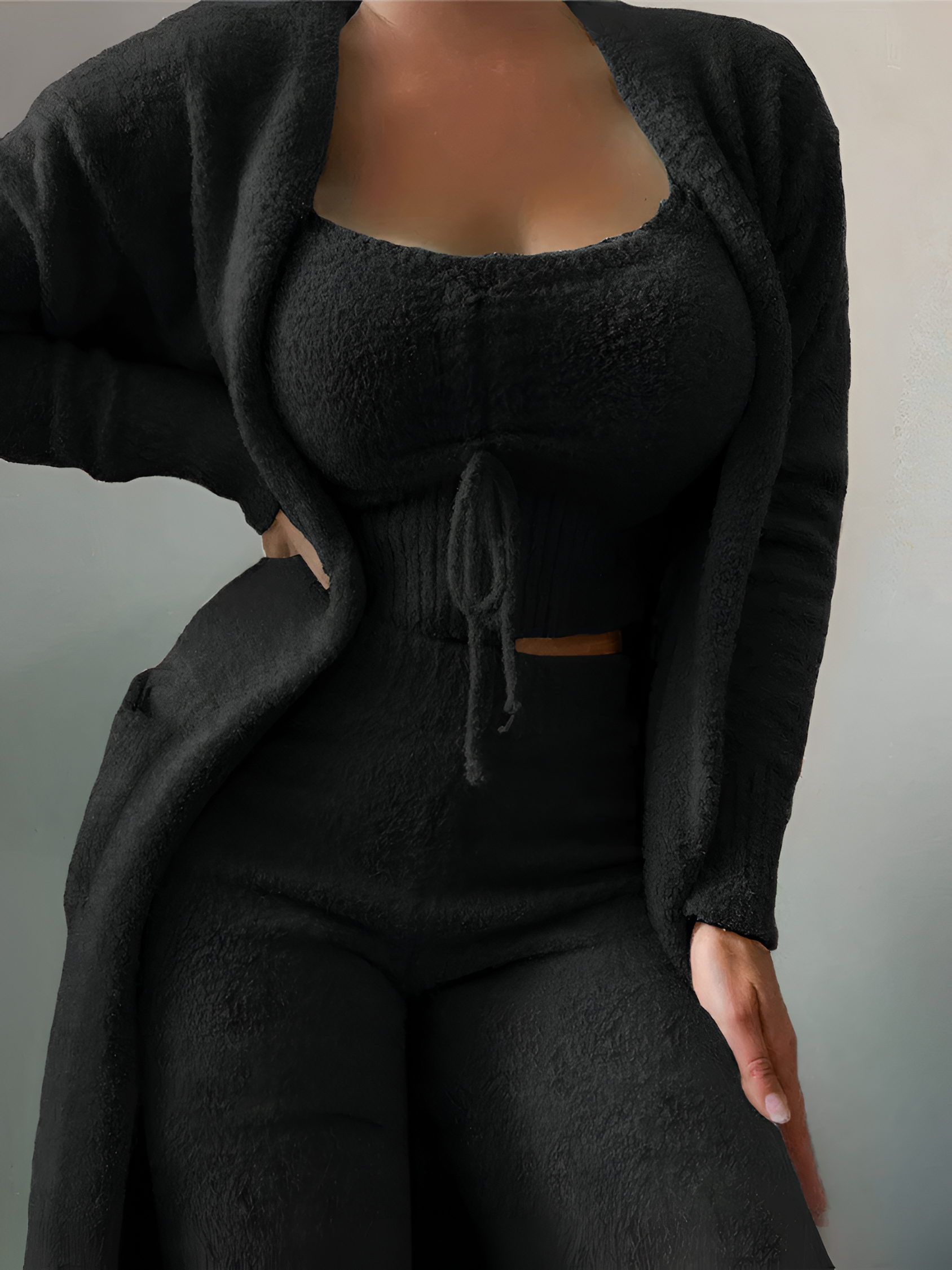Women's 3-Piece Fuzzy Lounge Set - Home Wear