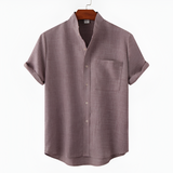 Men's Mandarin Collar Polo Shirt - Casual Outing