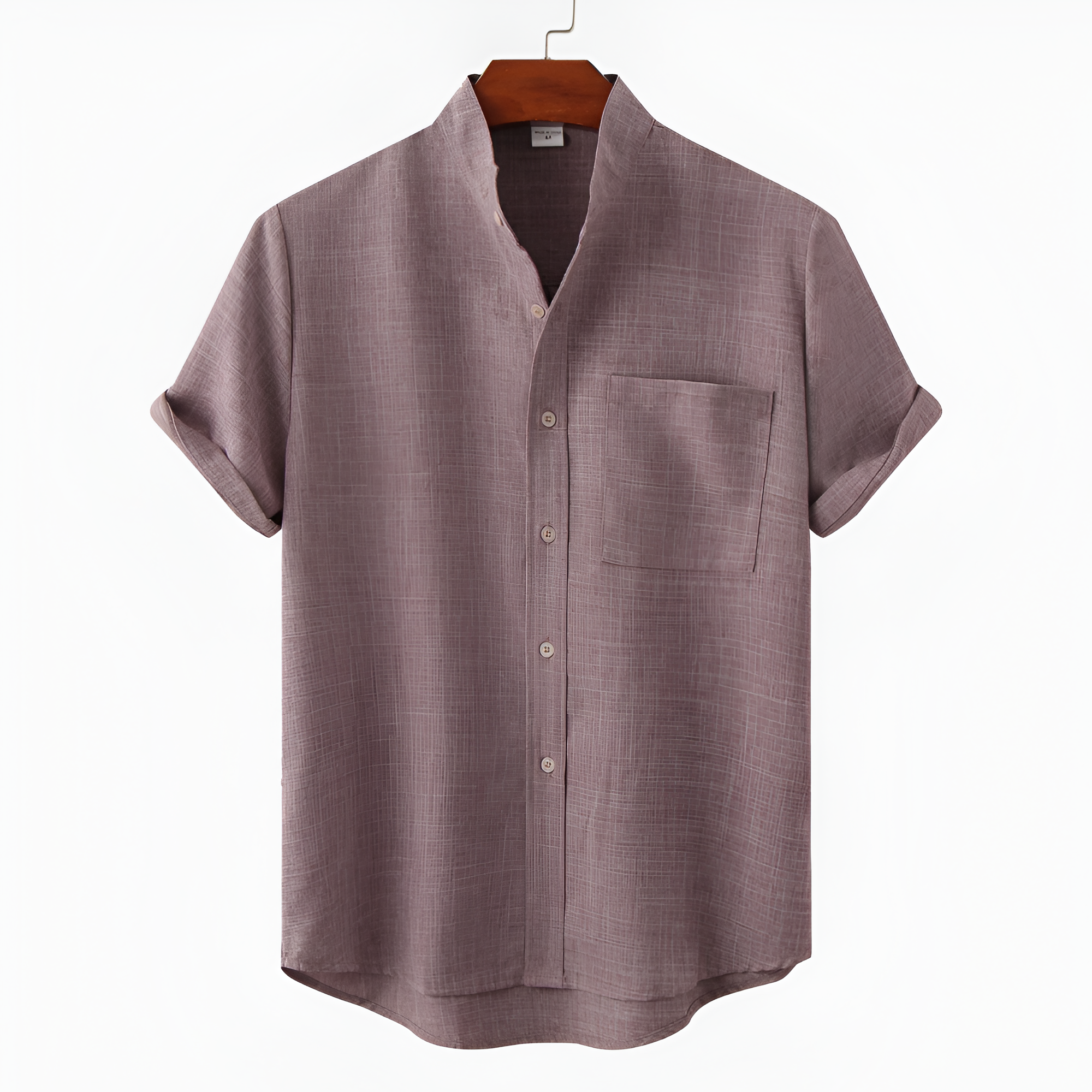 Men's Mandarin Collar Polo Shirt - Casual Outing