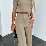 Women’s Cropped Top 2 Piece Set - Smart Casual