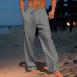 Men's Drawstring Wide Leg Trousers - Beach Wear