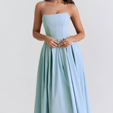 Women's Strapless Pleated Midi Dress - Cocktail Party