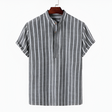 Men's Striped Short Sleeve Shirt - Casual Summer Wear