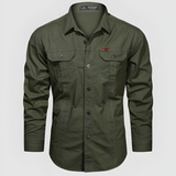 Men's Cargo Shirt Long Sleeve Military Style - Casual Outdoor Wear